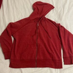 Eddie Bauer fleece zip hoodie. Brick red. XXL